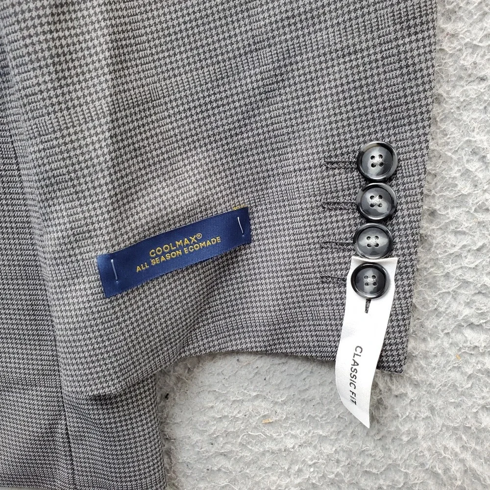 Stafford Coolmax Blazer Mens 48L Multi Wool Blend Performance Classic Fit Notch